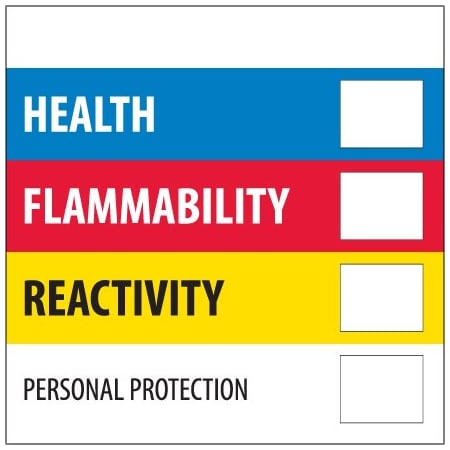 Bsc Preferred 4 x 4'' - ''Health Flammability Reactivity'' BUY00025413
